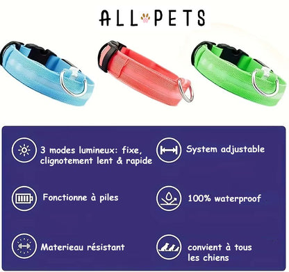 Collier led lumineux - Sécurité Nocturne Rechargeable